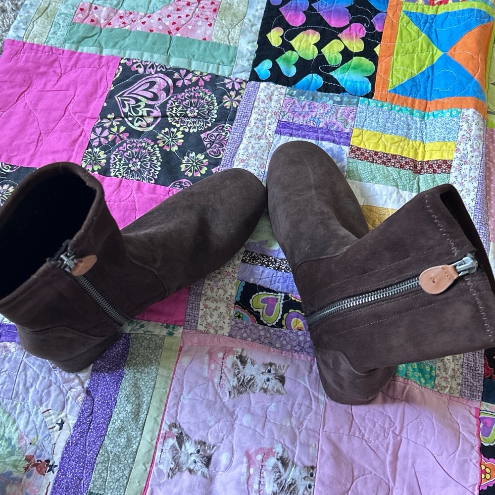 Gentle Souls Dark Brown Ankle Boots with Zipper